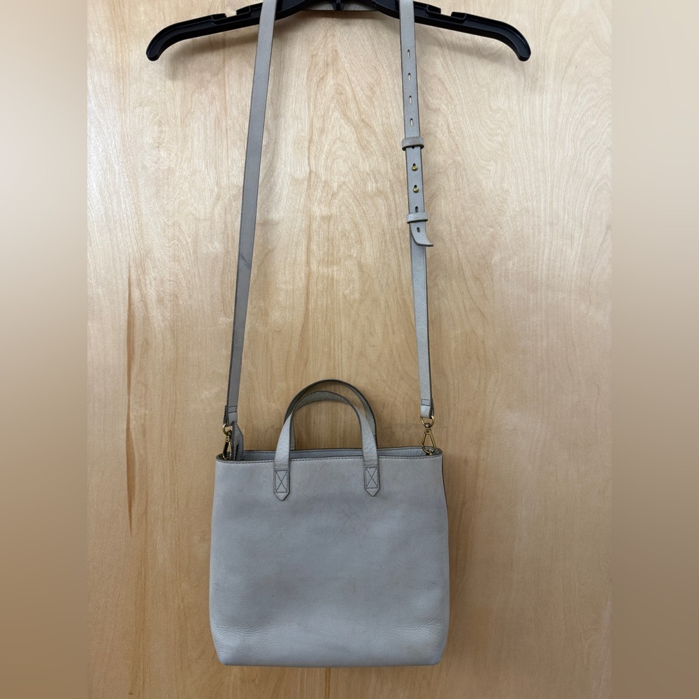 Madewell Zip-Top Medium Transport Tote in Grey/Blue - Picture 2 of 15